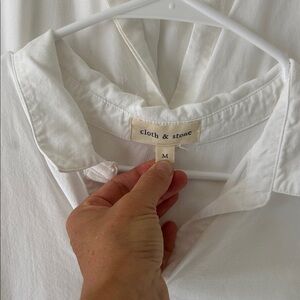 Cloth & Stone Crisp White Casual Shirt 2 button up collared blouses